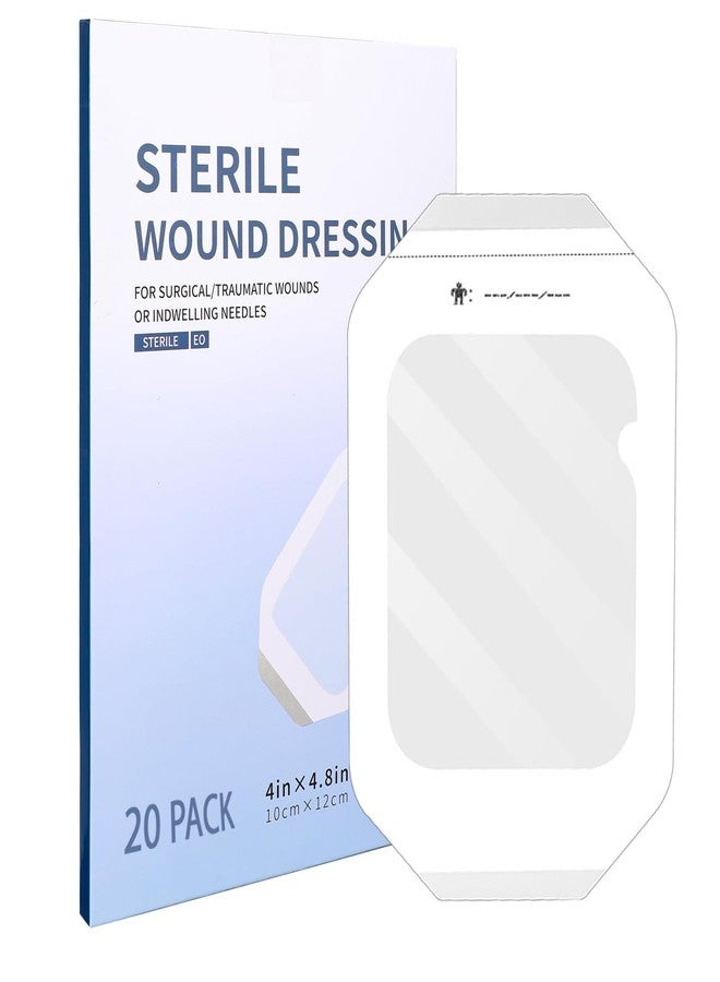 LINXIU Transparent Film Dressing 4" x 5" Waterproof Wound Bandage Adhesive Patch for Post Surgical Shower IV Shield 20 Packs - Image 1